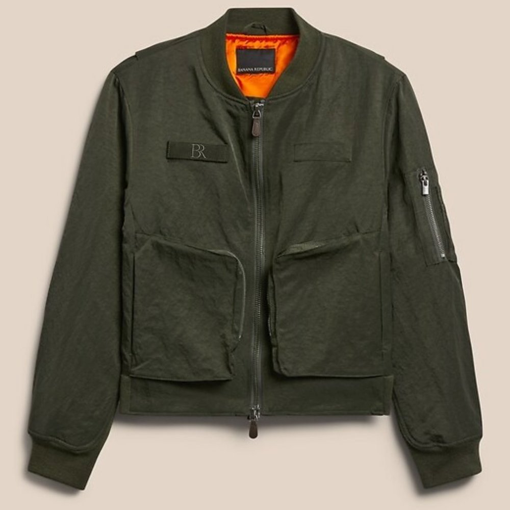 Banana Republic Women's Bomber Jacket size S Earth Green - Picture 2 of 5